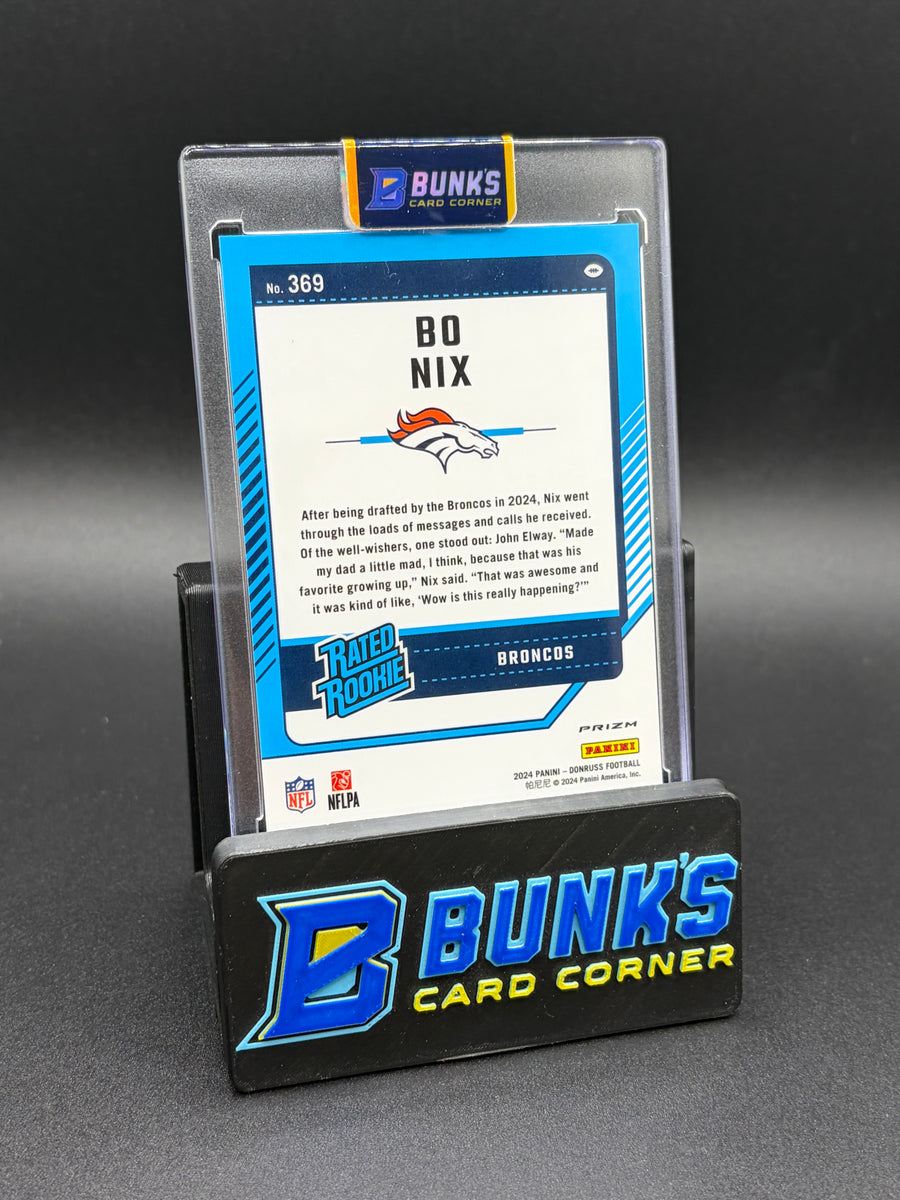 2024 Bo Nix Donruss Emoji SSP RC Left Corner Damage