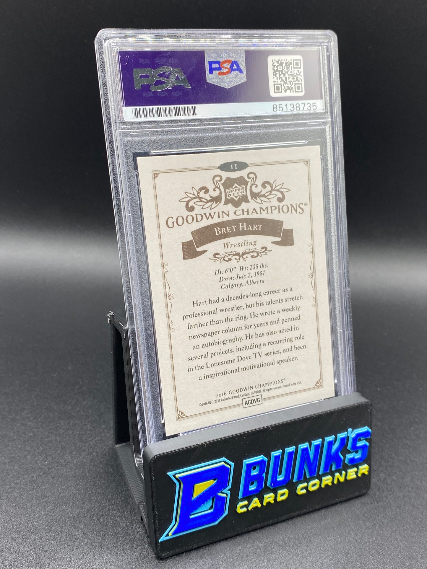 Bret Hart PSA Auto
