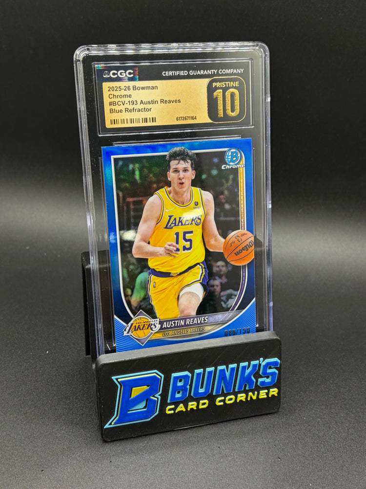 2025-26 Austin Reaves Blue Refractor Bowman Chrome CGC Pristine 10 86/150