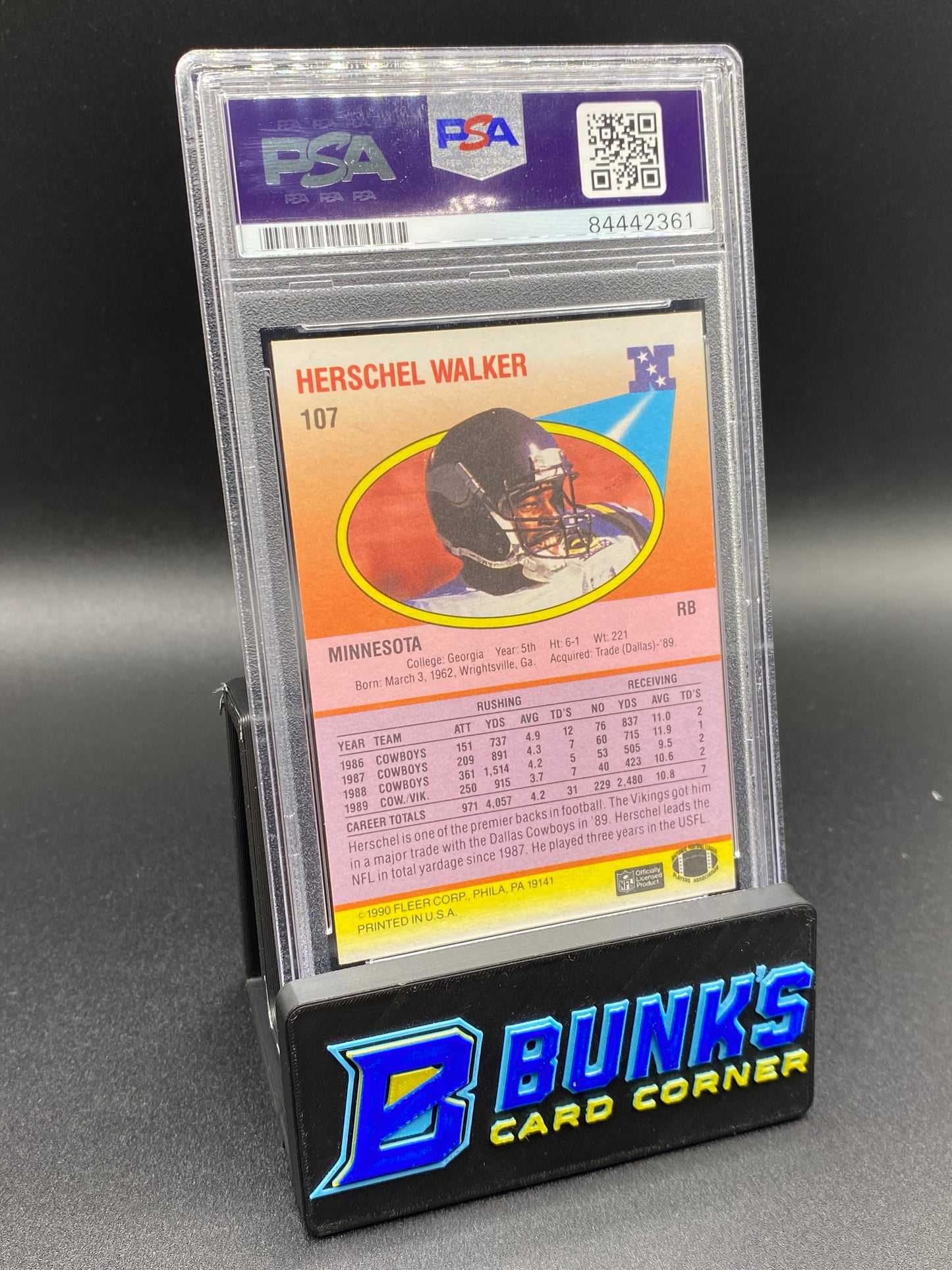 Herschel Walker Auto. PSA Authentic