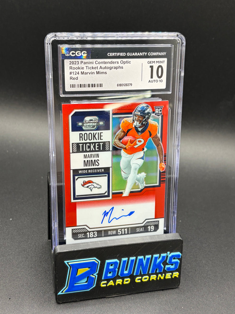 2023 Marvin Mims Red Rookie Ticket Auto CGC 10 Auto 10 RC 99/125