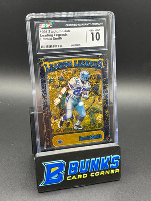 1998 Emmitt Smith Leading Legends Stadium Clubs CGC 10