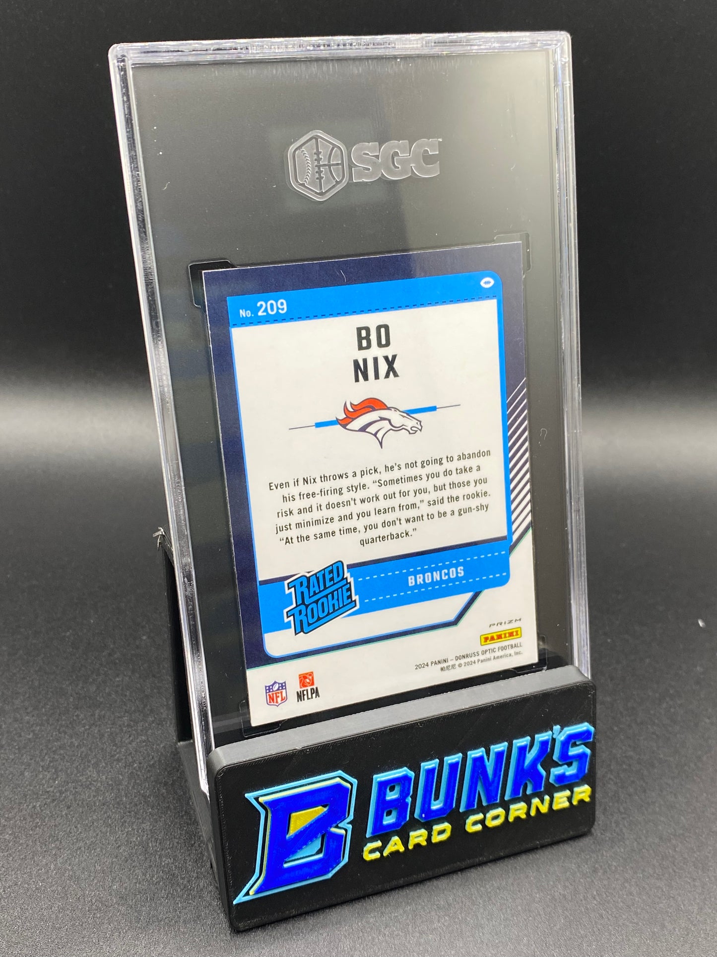 2024 Bo Nix Holo Prizm SGC 9.5