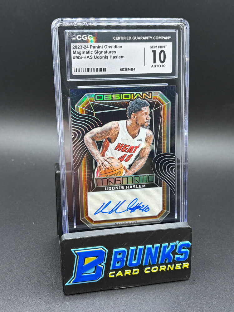 2023-24 Udonis Haslem Magmatic Signatures Obsidian CGC 10 Auto 10 47/99