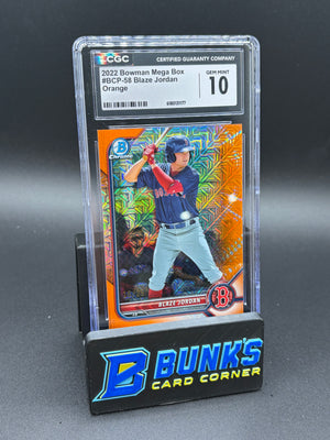 2022 Blaze Jordan Orange Bowman Mega Box CGC 10 15/25