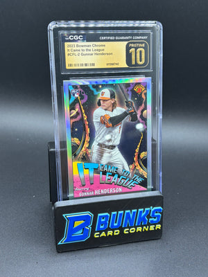 2023 Gunnar Henderson It Came to the League Bowman CGC Pristine 10 RC