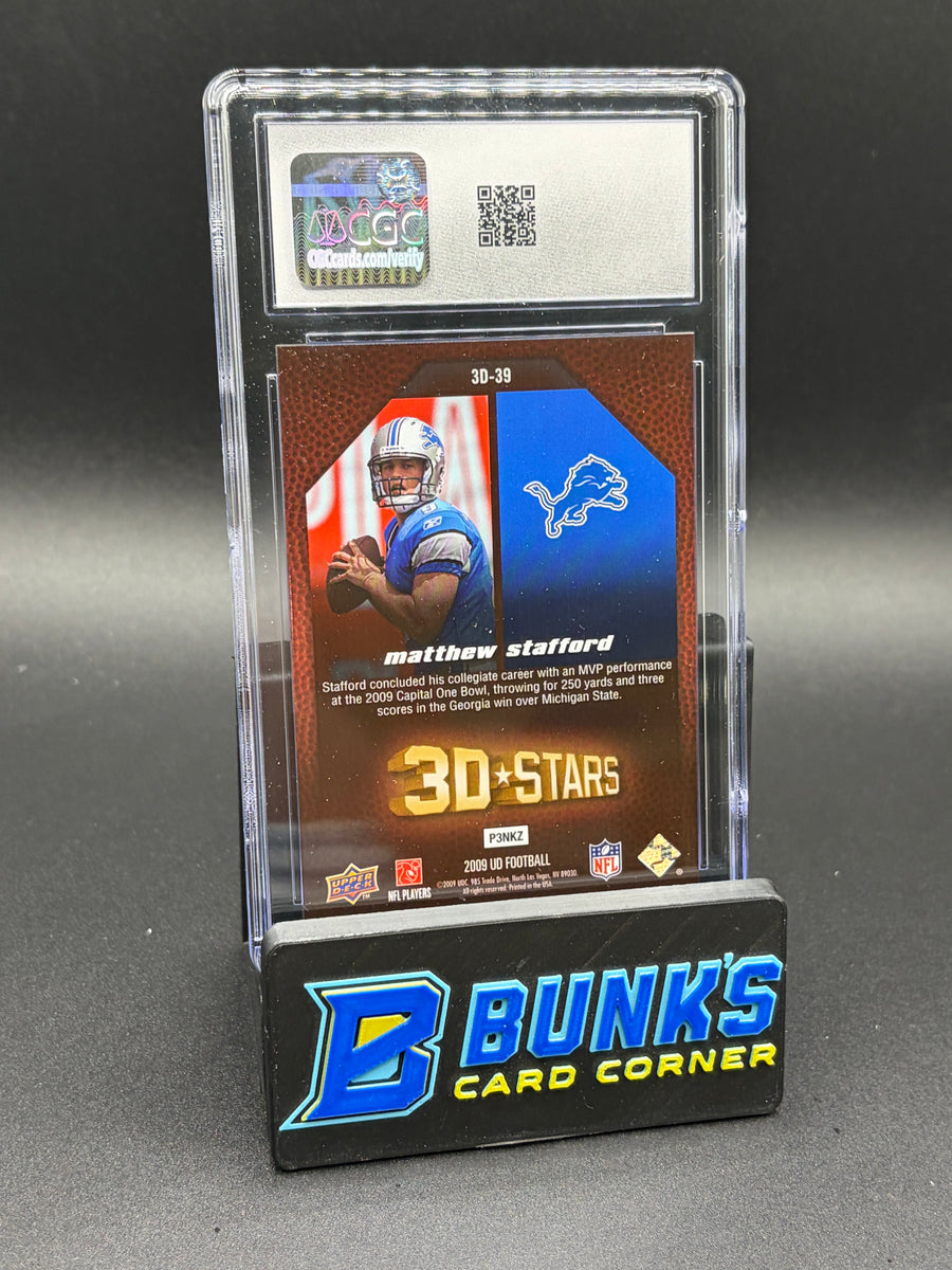 2009 Matthew Stafford 3D Stars Upper Deck CGC 9