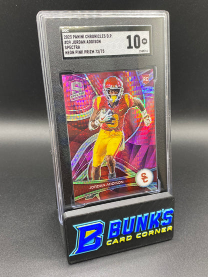 2023 Jordan Addison Spectra Neon Pink Prizm 72/75 SGC 10