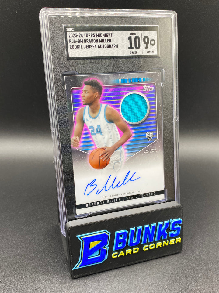 2023-24 Bradon Miller Rookie Jersey Auto SGC 10/9