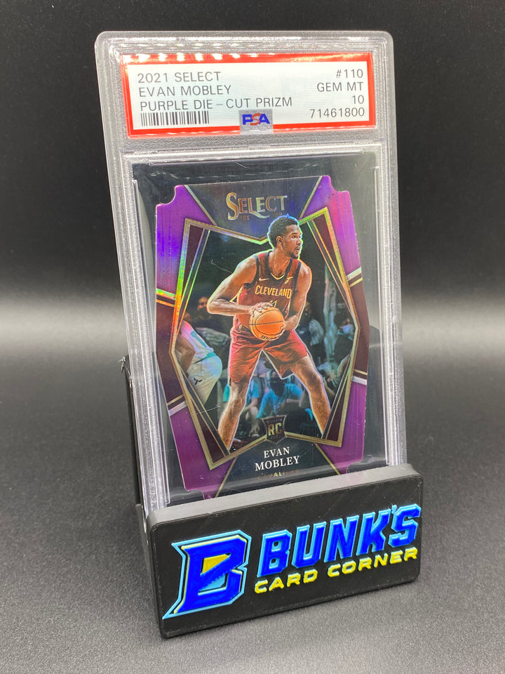 2021 Evan Mobley Purple Die-Cut Prizm PSA 10