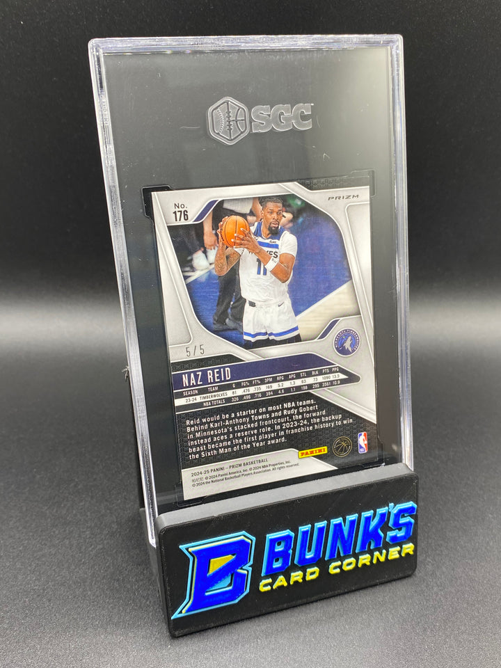 2024-25 Naz Reid Neon Green Fast Break Prizm 5/5 SGC 10