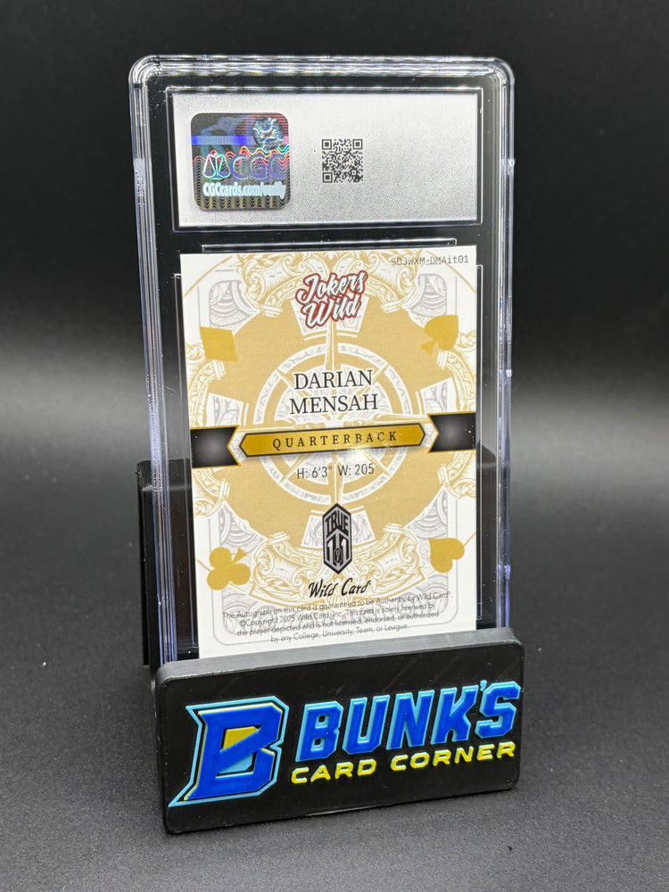 2025 Darian Mensah Christmas True Auto Wild Card CGC 10 Auto 9 1/1