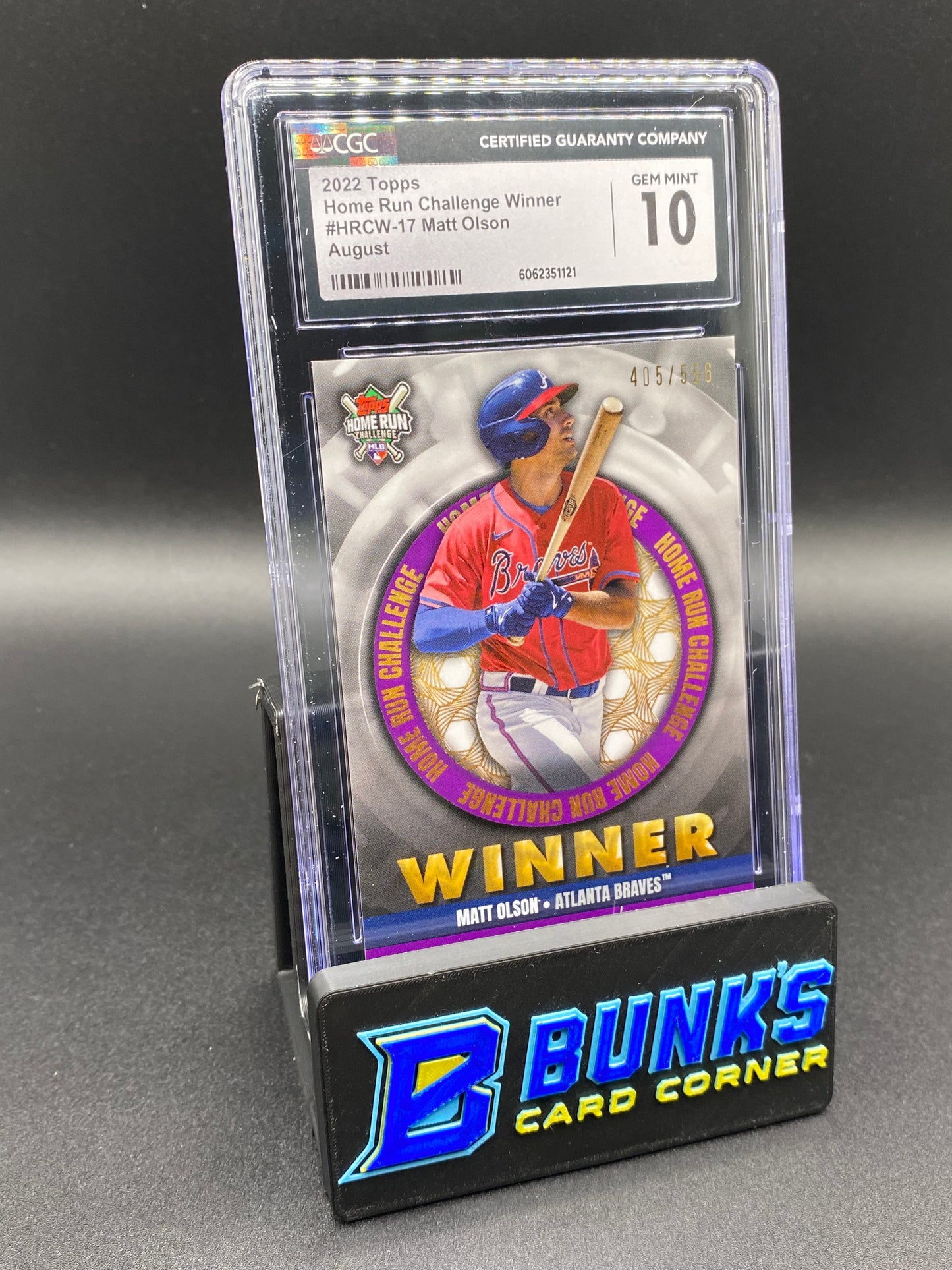 2022 Matt Olson Home Run Challenge Winner CGC 10 405/556