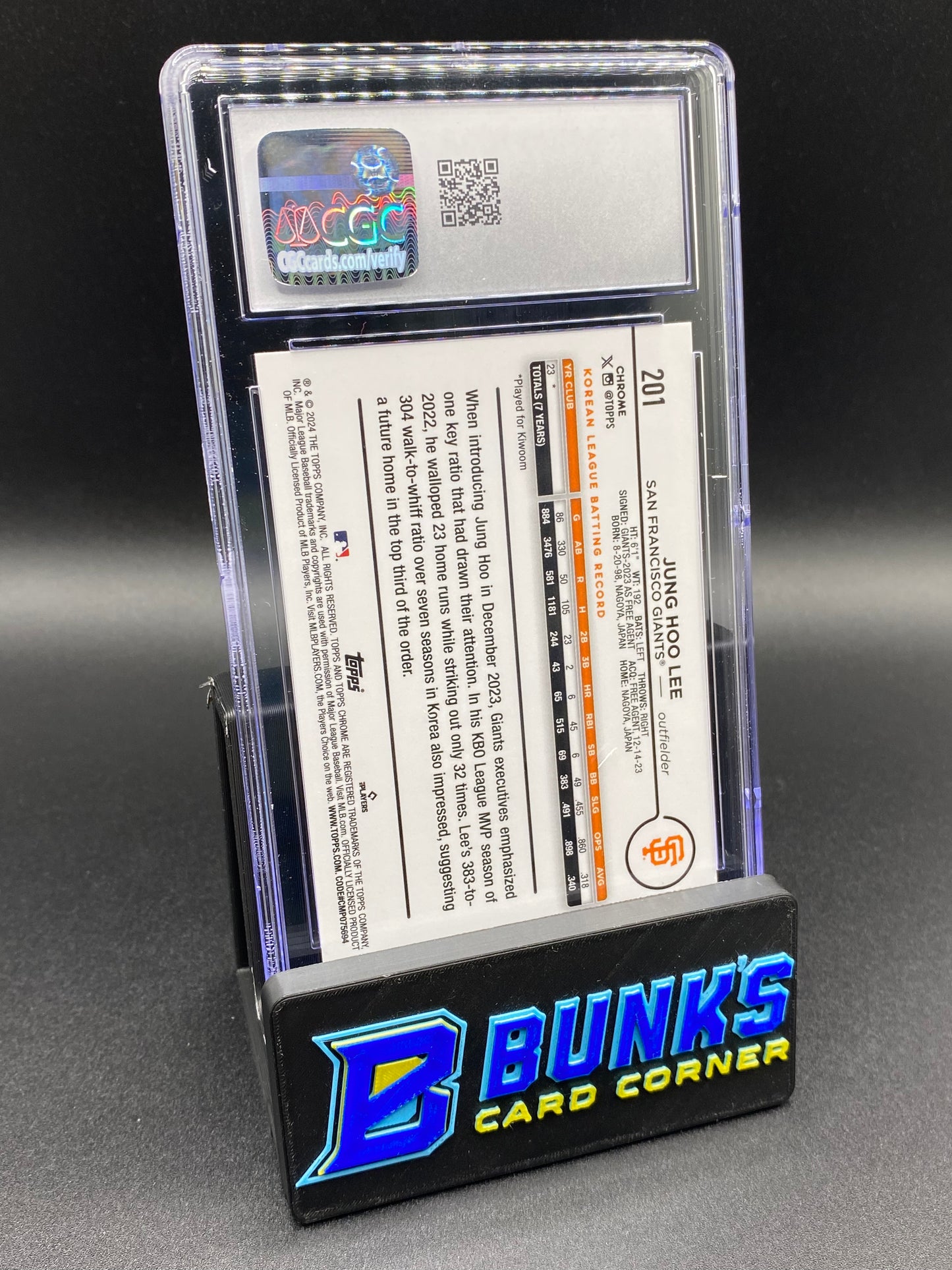 2024 Jung Hoo Lee Purple Sonar Ref. CGC 10