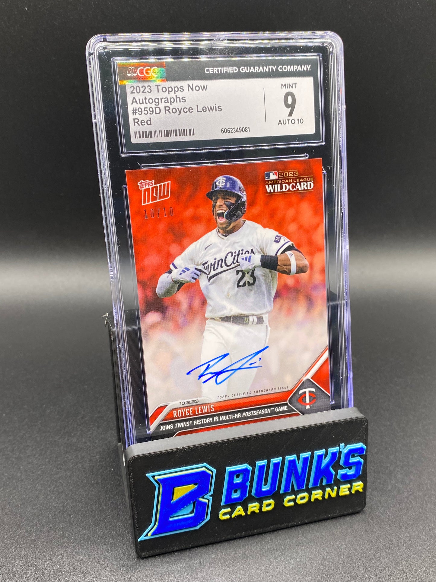 2023 Royce Lewis Red CGC 9 10/10 Auto