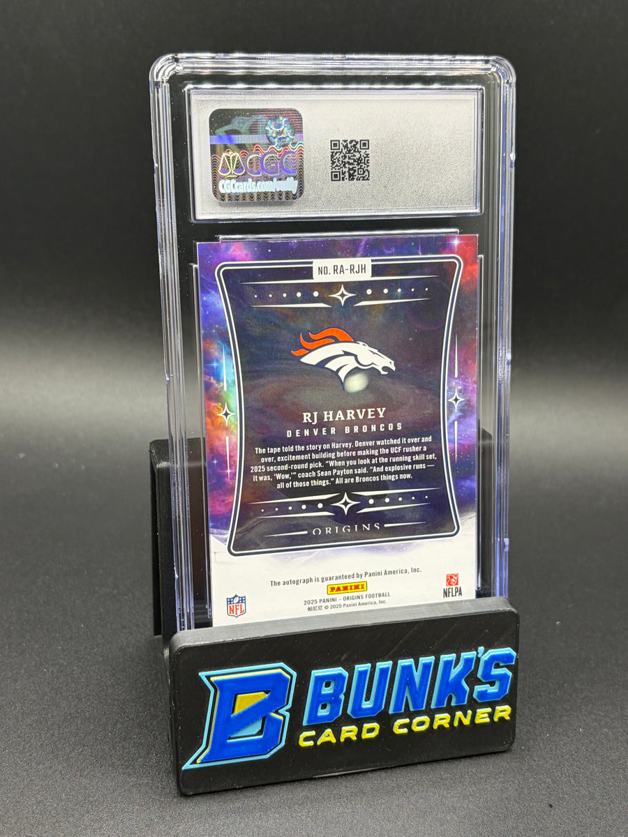 2025 RJ Harvey Rookie Auto Origins CGC 9 Auto 10 RC
