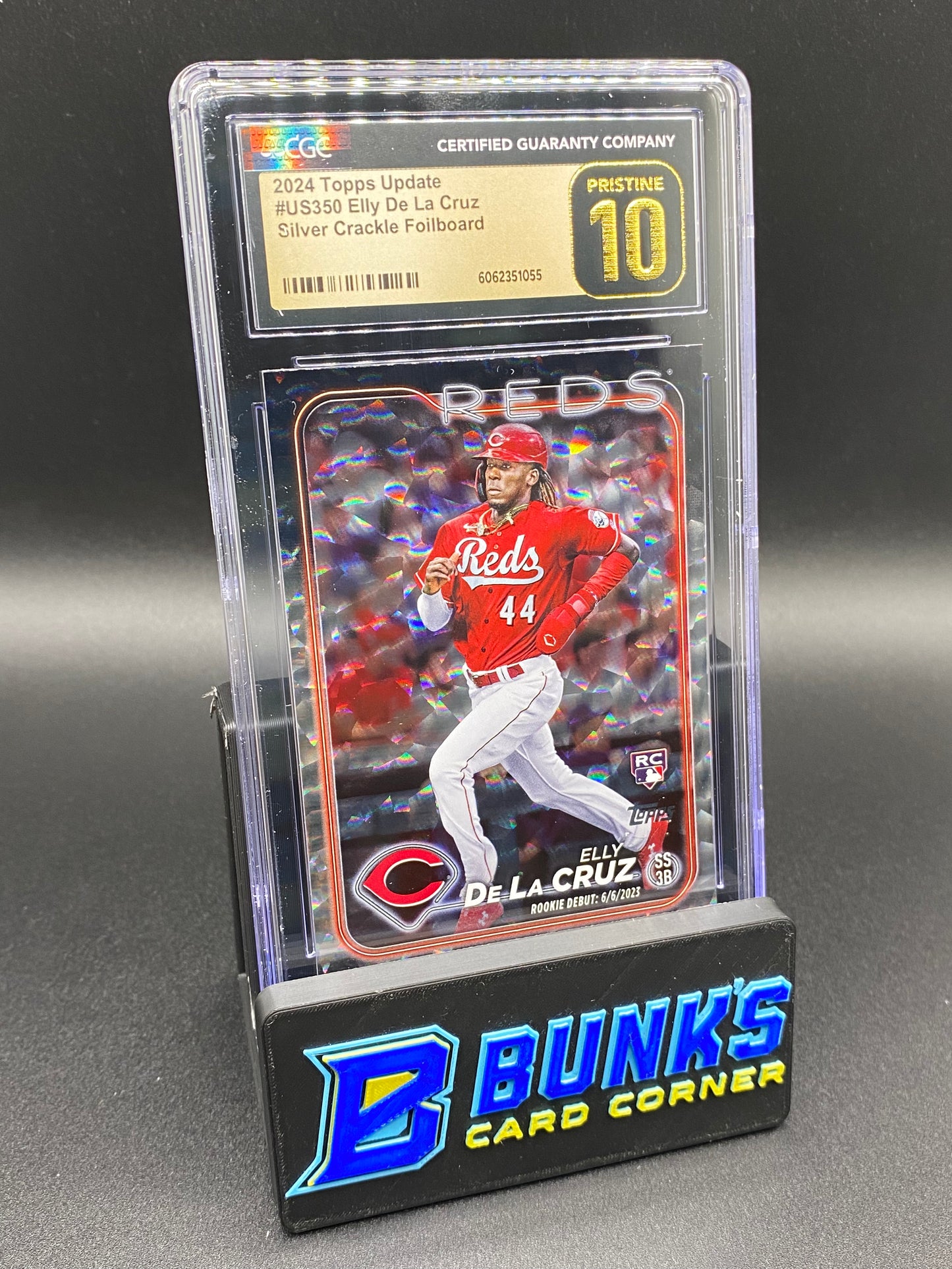 2024 Elly De La Cruz Silver Crackle Foilboard CGC PRISTINE 10