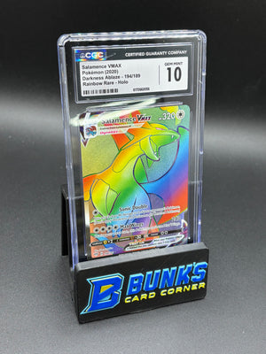 Salamence VMAX Rainbow Rare Darkness Ablaze CGC 10