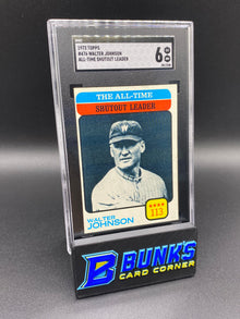 1973 Walter Johnson All-Time Shutout Leader SGC 6