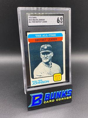 1973 Walter Johnson All-Time Shutout Leader SGC 6