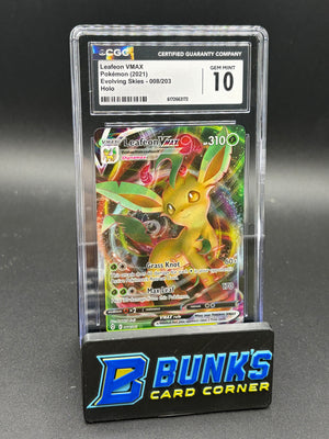 Leafeon VMAX Holo Evolving Skies CGC 10