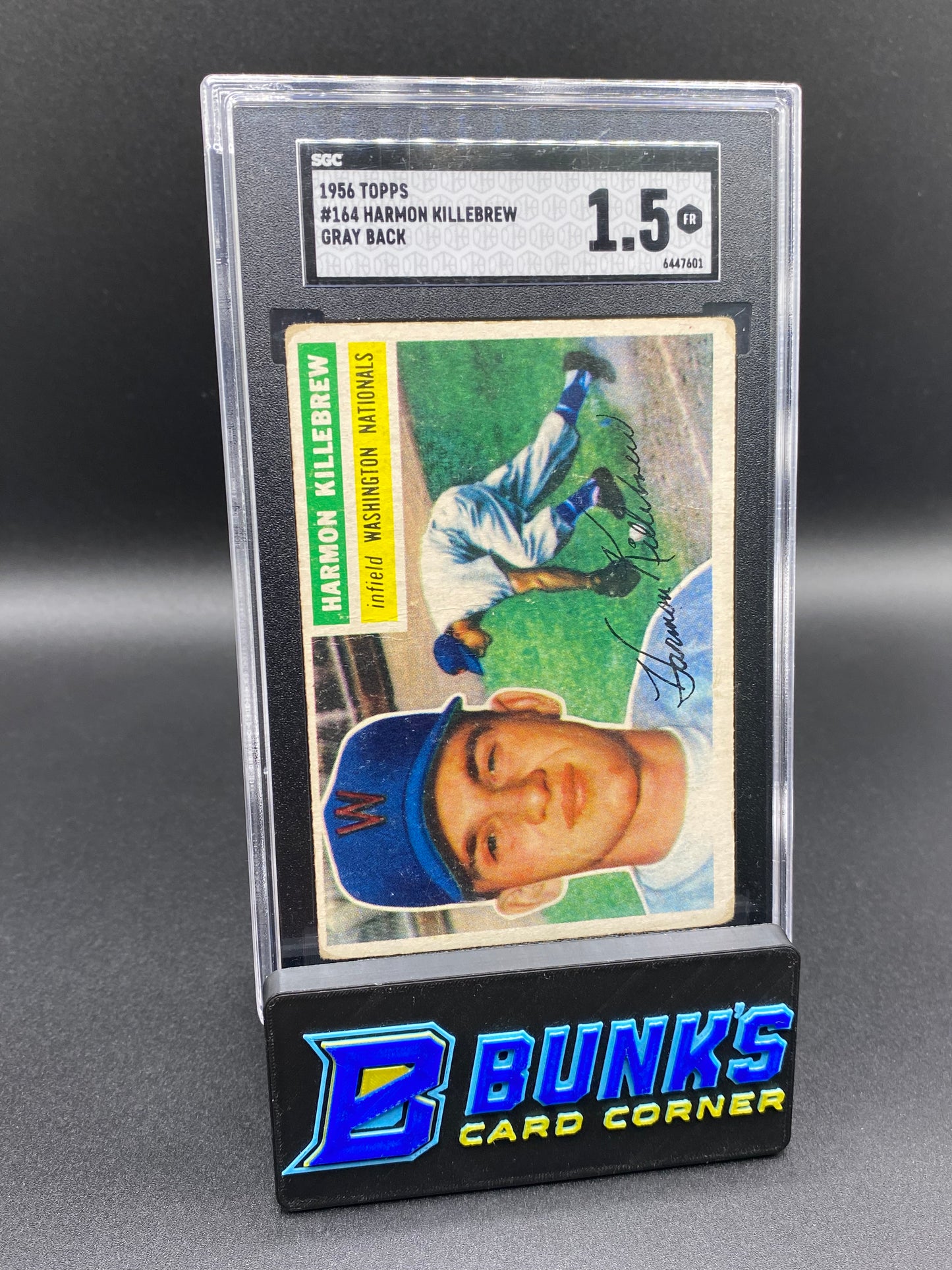 1956 Harmon Killebrew Gray Back SGC 1.5