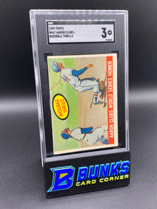 1959 Aaron Clubs Baseball Thrills SGC 3