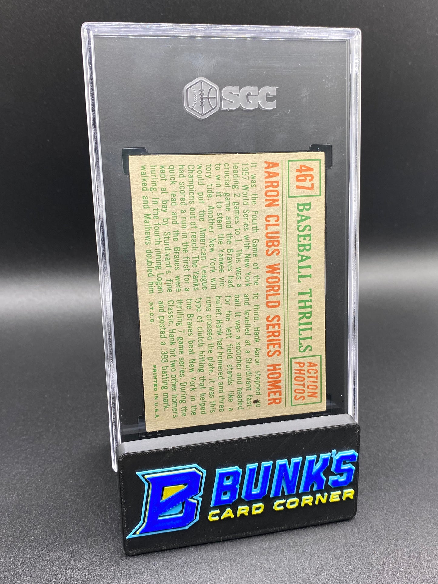 1959 Aaron Clubs Baseball Thrills SGC 3