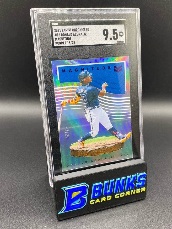 2021 Ronald Acuna Jr. Magnitude Purple 13/25 SGC 9.5