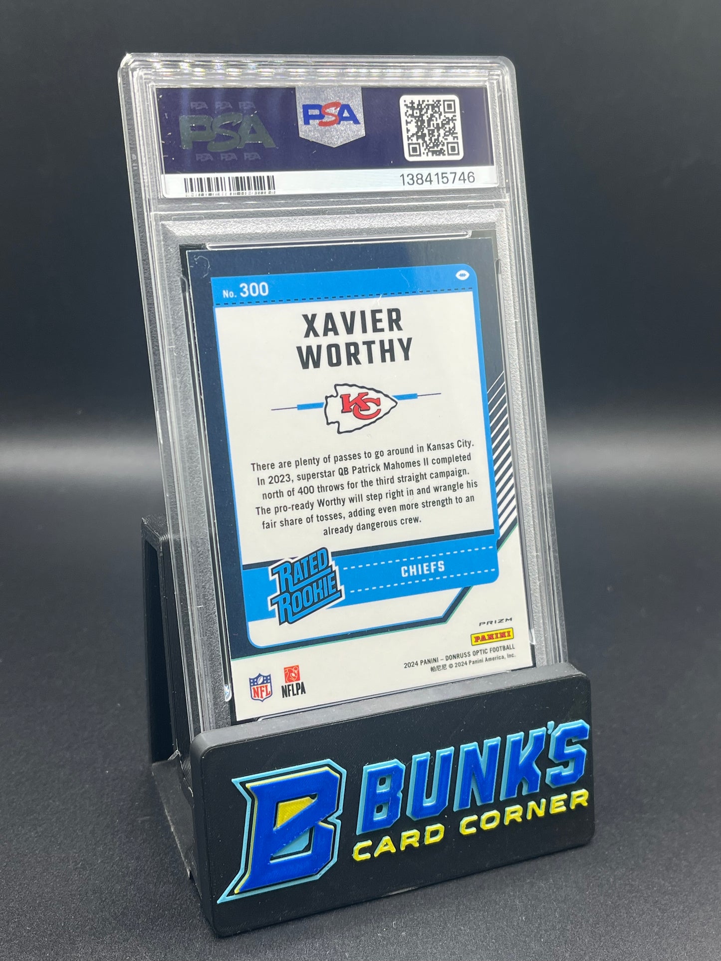 2024 Xavier Worthy Blue Glitter PSA 9 RC