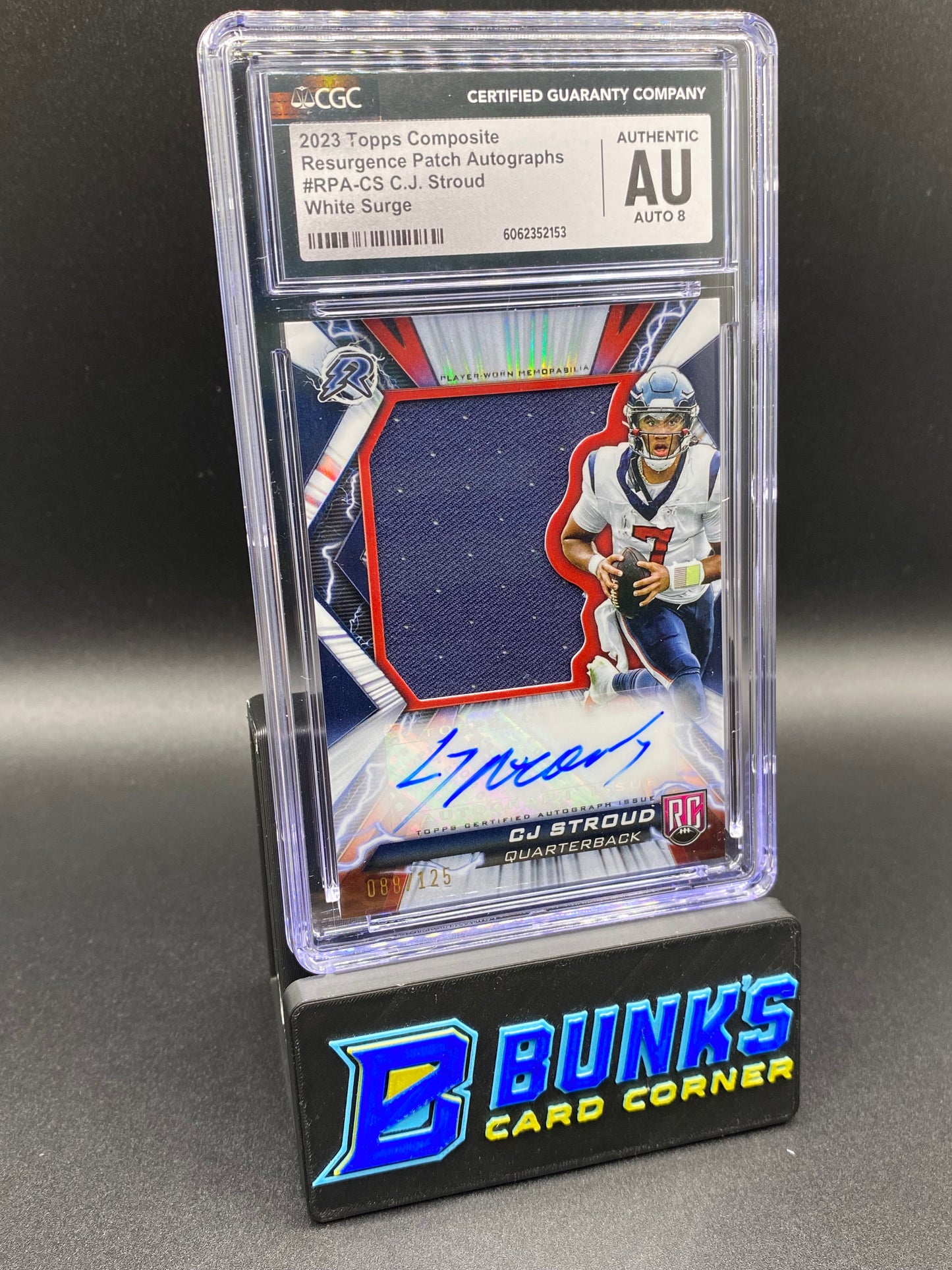 2023 CJ Stroud White Surge Patch Auto. CGC Authentic