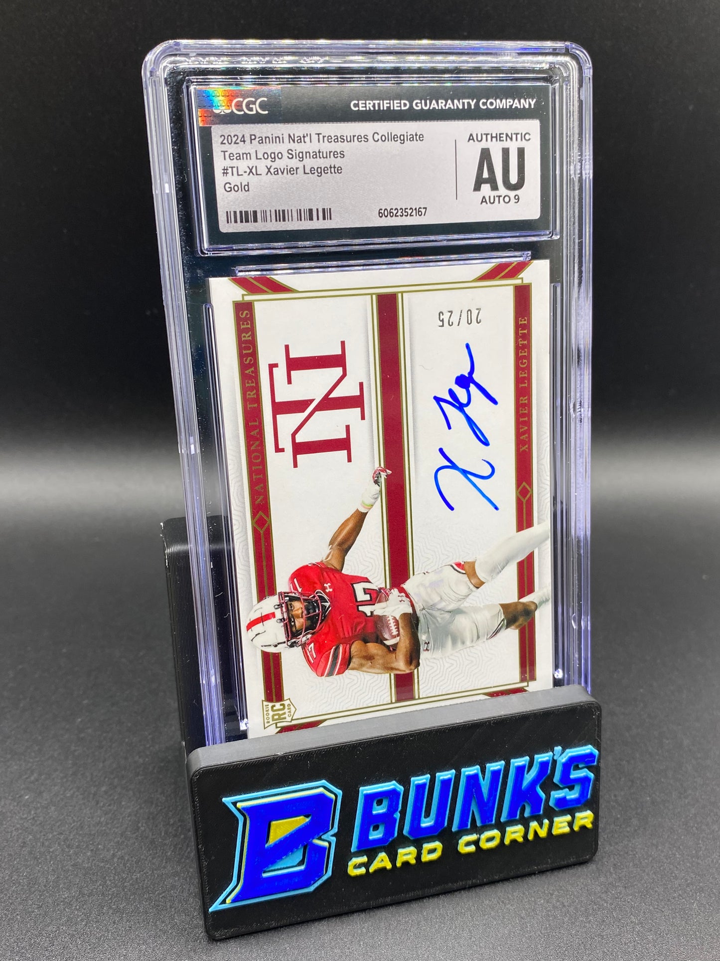 2024 Xavier Legette Team Logo Sig. Gold CGC Authentic