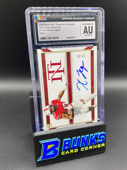 2024 Xavier Legette Team Logo Sig. Gold CGC Authentic