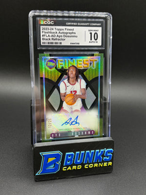 2023-24 Ayo Dosunmu Black Refractor Flashbacks Auto CGC 10 Auto 10 12/25