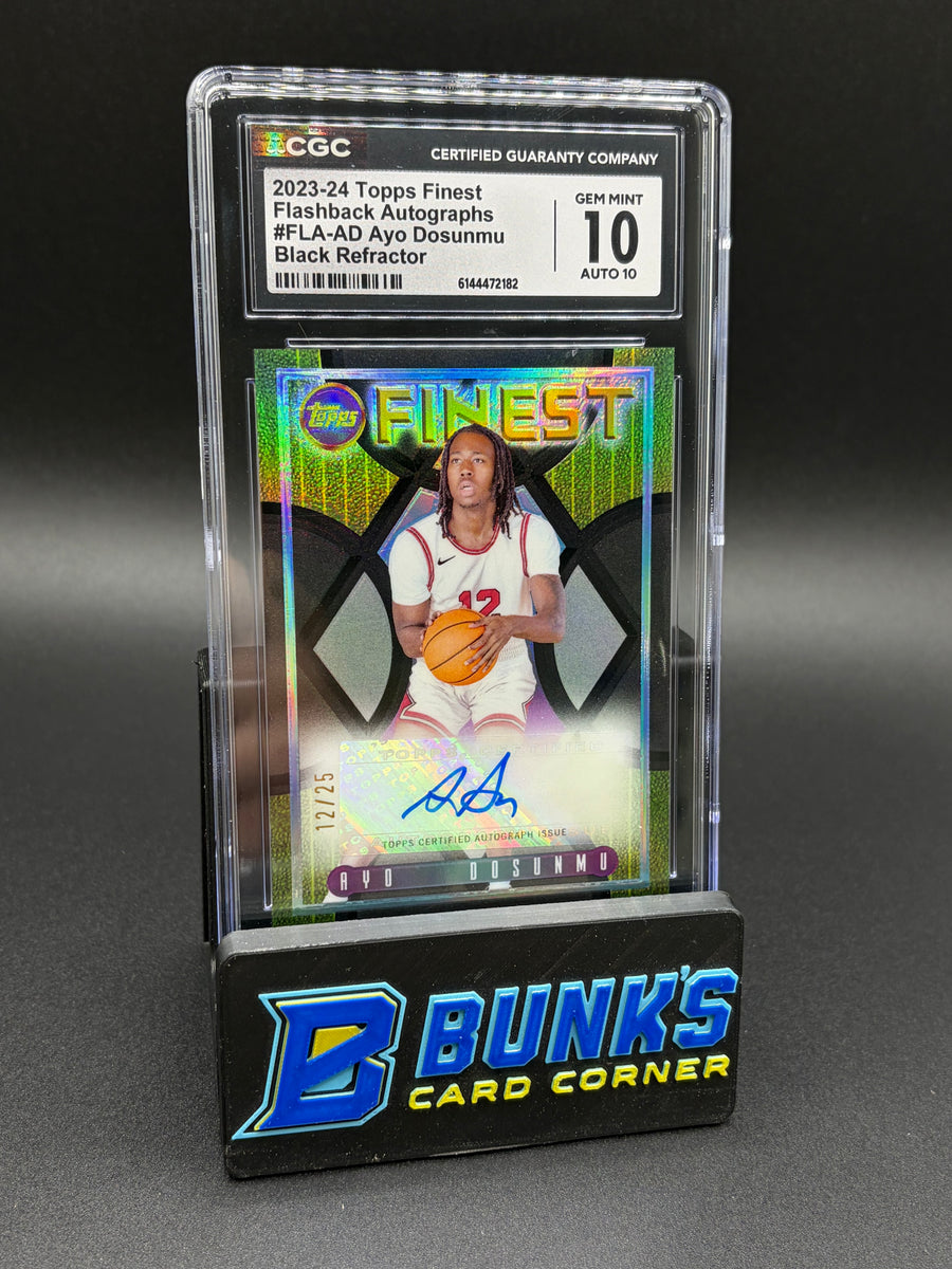 2023-24 Ayo Dosunmu Black Refractor Flashbacks Auto CGC 10 Auto 10 12/25