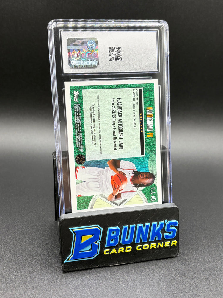 2023-24 Ayo Dosunmu Black Refractor Flashbacks Auto CGC 10 Auto 10 12/25
