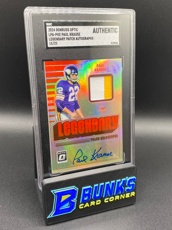 2024 Paul Krause Legendary Patch Auto 15/25 SGC Authentic