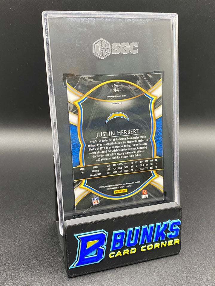 2020 Justin Herbert Silver Prizm SGC 10