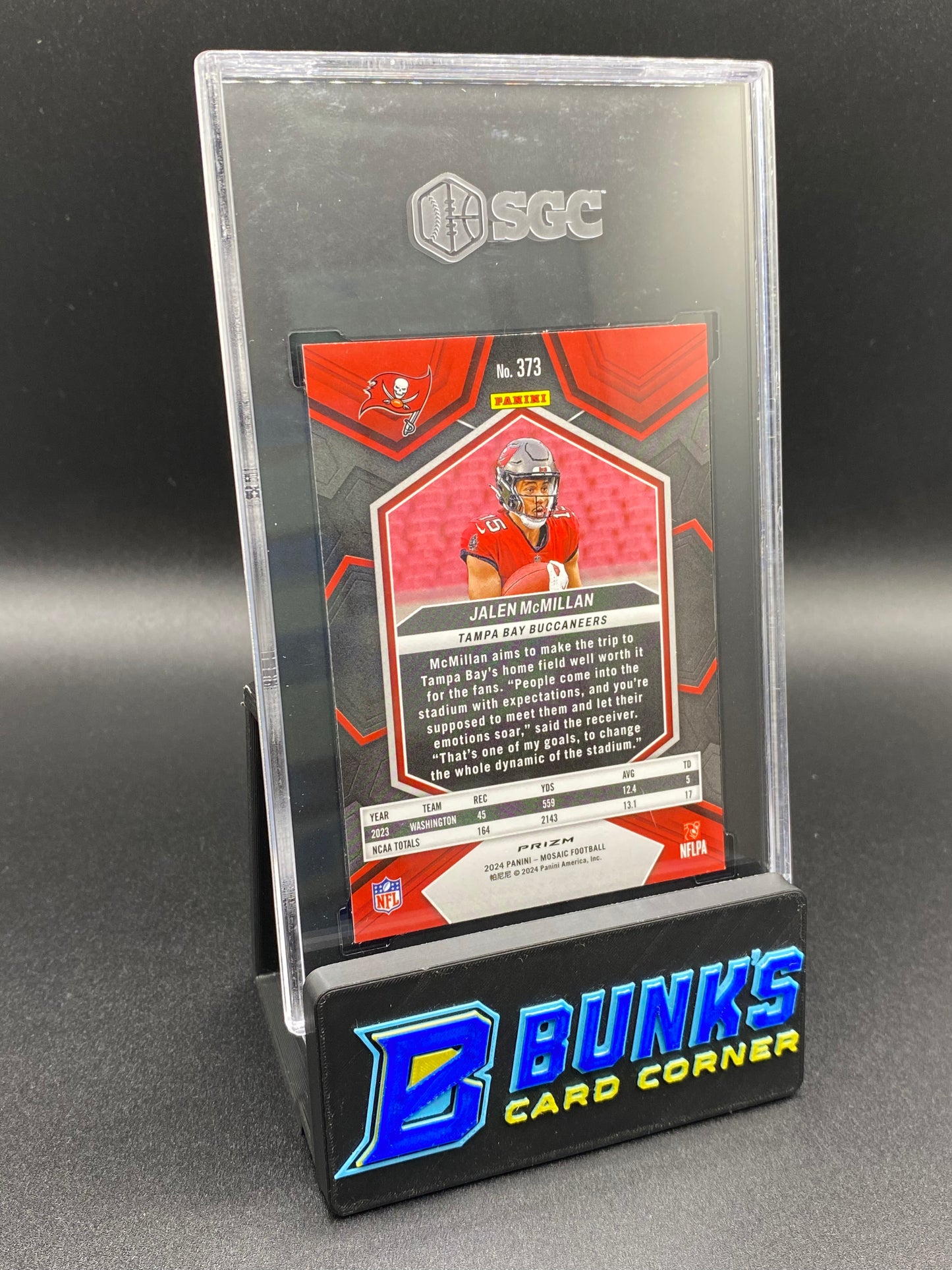 2024 Jalen McMillan Honeycomb Prizm SGC 8.5