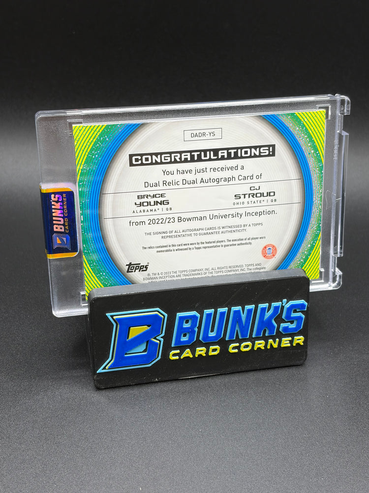 2023 Bryce Young & CJ Stroud Topps Dual Auto Relics 11/99