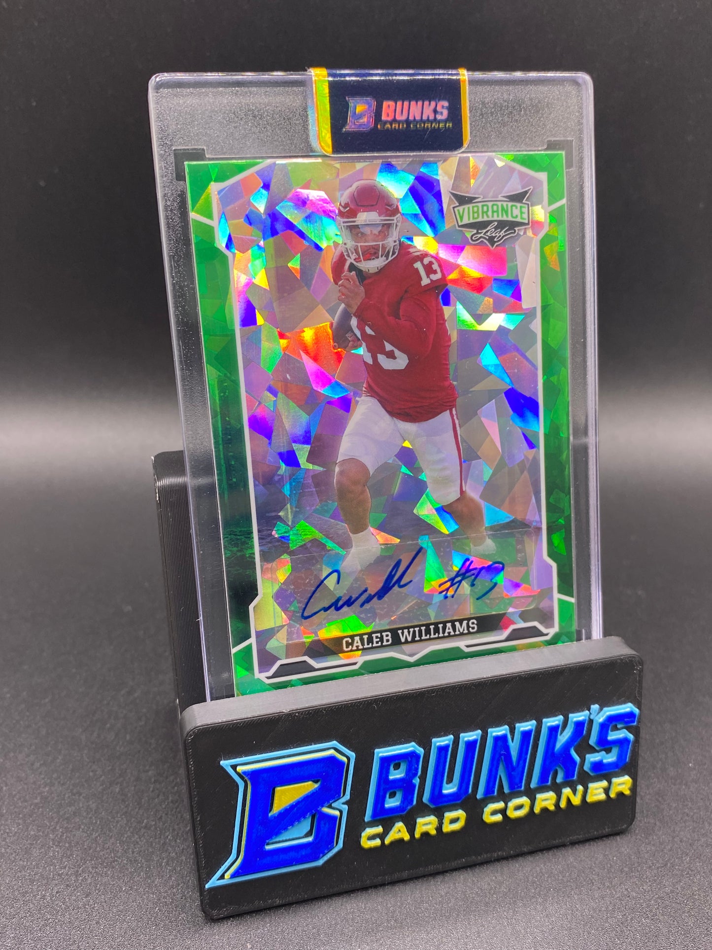 2022 Caleb Williams Vibrance Green Cracked Ice Auto 1/7