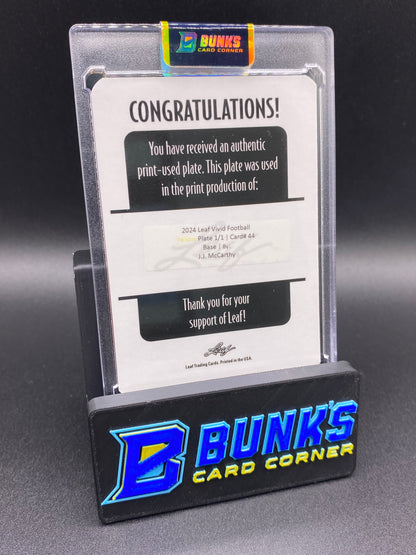 2024 JJ McCarthy Leaf Vivid Yellow Plate 1/1