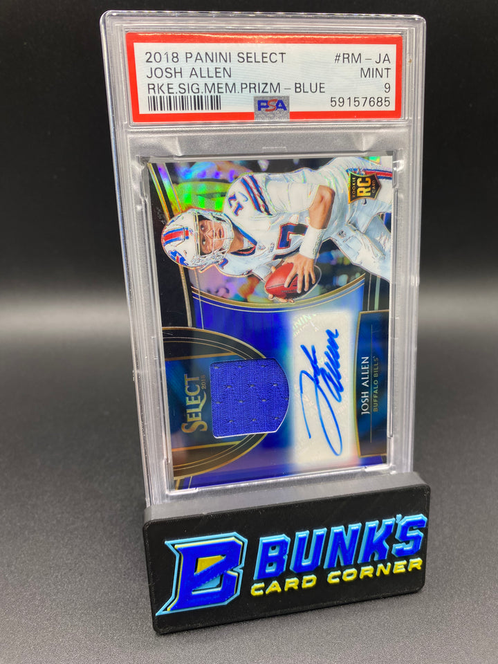 2018 Josh Allen Auto Patch Blue Prizm PSA 9 RC 24/35