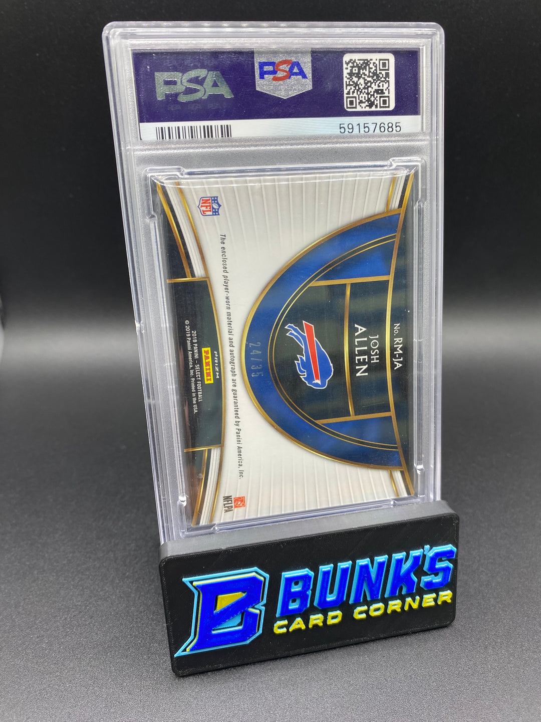 2018 Josh Allen Auto Patch Blue Prizm PSA 9 RC 24/35