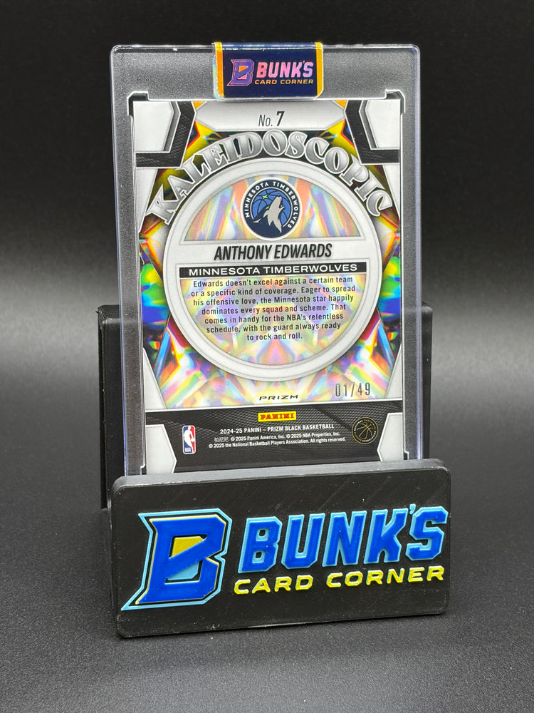 2024-25 Anthony Edwards Prizm Black Orange Kaleidoscope 1/49