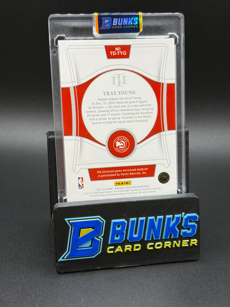 2021-22 Trae Young National Treasures Game Worn Thread 8/25