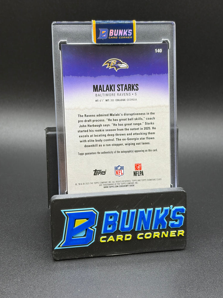 2025 Malaki Starks Topps Class Auto RC 9/25