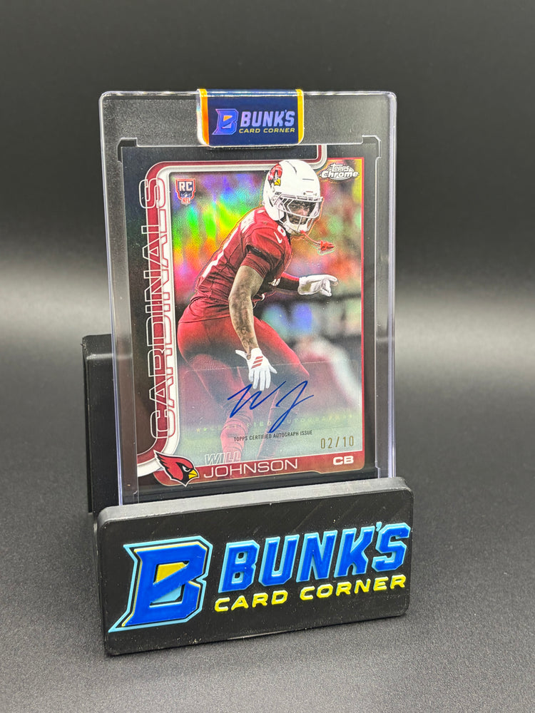 2025 Will Johnson Black Refractor Auto RC 2/10