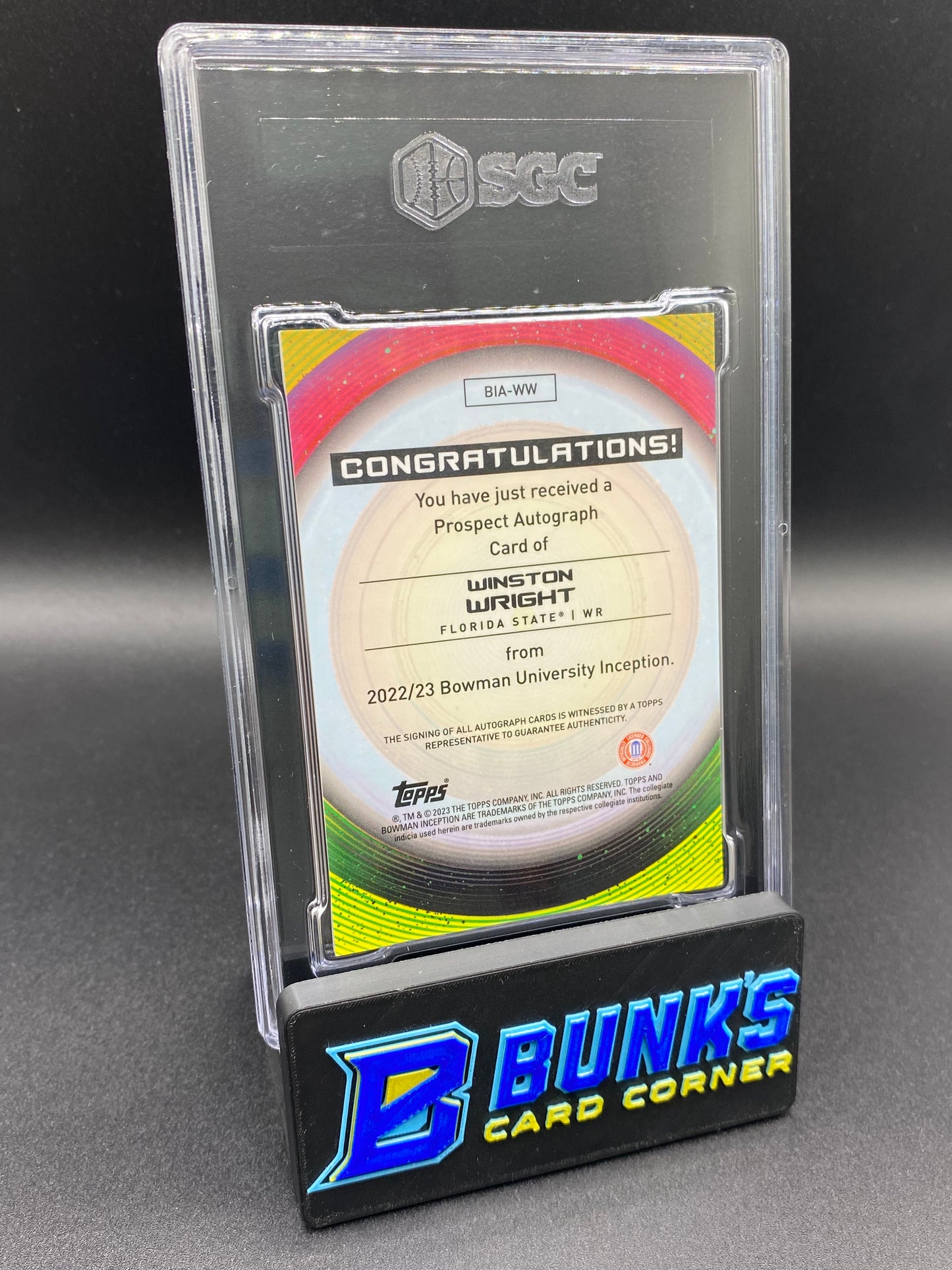 2022-23 Winston Wright Auto. Blue Foil 27/99 SGC 10/10