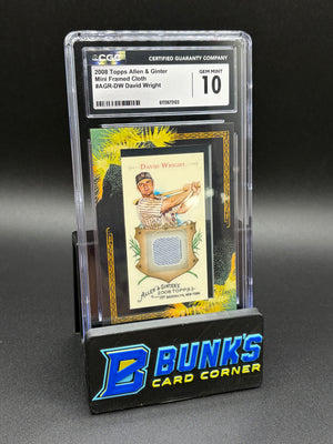 2008 David Wright Mini Framed Cloth CGC 10